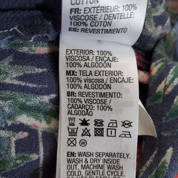 Roxy Navy Tropical Floral Print Tank Dress Size L - Picture 15 of 15